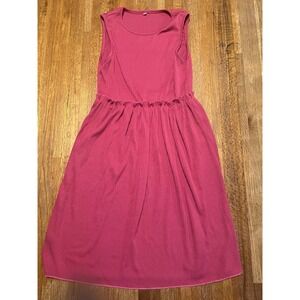 Youth Girl Small‎ Pink Sleeveless Ribbed Ruffle Fit Flare Summer Spring Dress